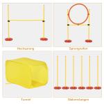 Agility Häckset Hundträningsset Hinderbana Plast och Polyester för Aktiv Hundträning Gul 128 X 23 X 9-100 Cm