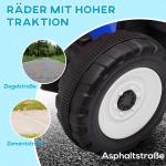 Elektrisk Traktor Barnfordon Blå av Plast för Barn 3-6 År med Släp och Fjärrkontroll MP3 Strålkastare 3-6 km/h