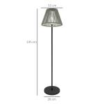 Solar Golvlampa Rottinglampa med Ljussensor Natur av Rotting för Trädgård och Balkong Boho Stil Lampa med 25 LED Ø 33 x 135 cm
