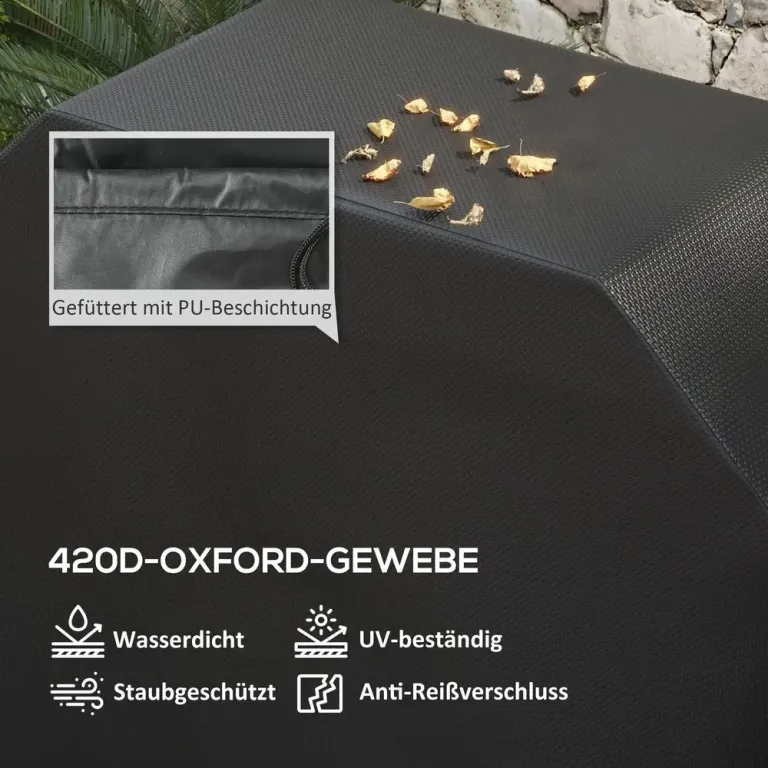 Grillskydd Bbq Överdrag Svart av Oxford 124 x 61 x 91 cm