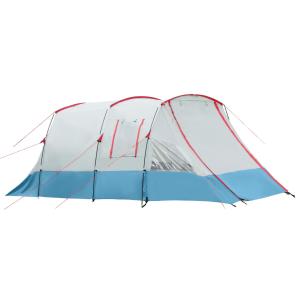 Campingtält Tunneltält för 8 Personer Blå av Polyester för Camping och Resor Familjetält med 3 Dörrar 2000 mm