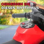 Elmotorcykel Barn Röd Plast för Barn Elektrisk Leksak med Strålkastare och Musikfunktion Säker Körning 2,5 km/h