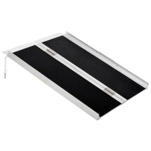 Rullstolsramp Hopfällbar med Bärhandtag 270 Kg Lastkapacitet Svart 93 X 73 X 5 Cm