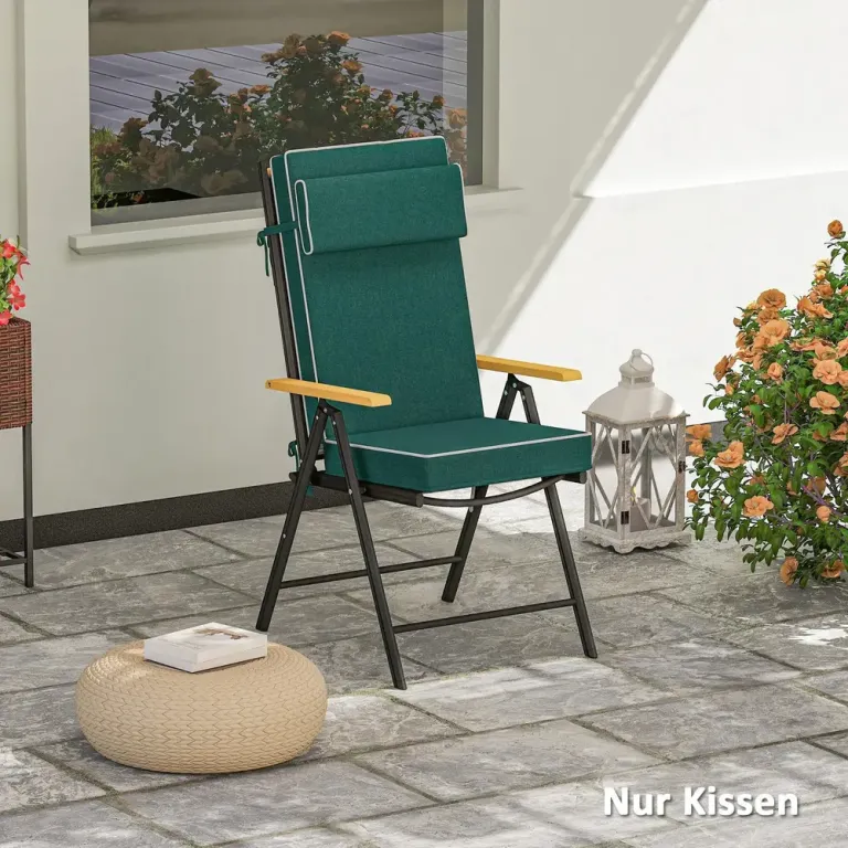 Sittdyna Stolsdyna med Knytband Grön 120 x 47 x 9,5 cm