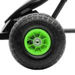 Trampolinbil för Barn, Tuff Gokart med Justerbar Sits och Handbroms, Rolig Trampbil för Utomhuslek, Grön/Svart, 5 år+