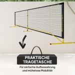 Pickleballnät Bärbart Nät med Bärväska Gul av Metall och Nät för Inomhus och Utomhus Sportnät 6,7 m