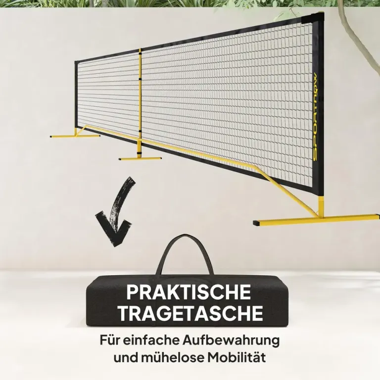 Pickleballnät Bärbart Nät Gul av Metall och Nät 6,7 m