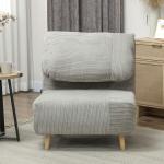 Bäddsoffa Stolsäng 2-i-1 Grå av Manchester och Metall för Sovrum och Vardagsrum Gästsäng med Justerbar Madrass 82 x 89 x 83 cm