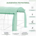 Växthus Polytunnel Grön av Stål och PE för Trädgård och Växter Walk-In med UV-Skydd och Upprullbar Kåpa 3,97 x 3 x 2 m