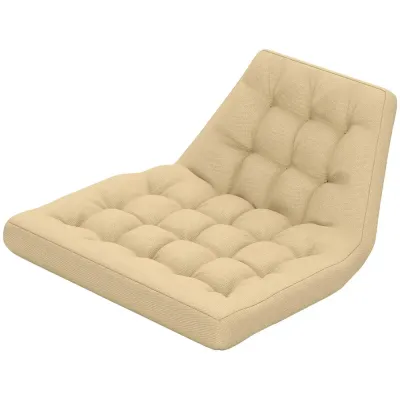 Sittdyna Stolsdyna med Ryggstöd Beige av Tyg 120 x 100 cm