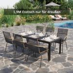 Trädgårdsbord Aluminiumbord Svart Trä-Plast Polywood för Trädgård och Terrass Väderbeständigt och Modernt 120 X 70 Cm