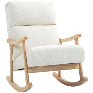 Gungstol med Sammetsklädsel och Ergonomiskt Ryggstöd, upp till 120 kg, Krämvit, 65 x 90 x 98 cm