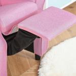 Barnfåtölj med Fotpall i Rosa, Bekväm Minisoffa för Barn 3-5 År, Ergonomisk Sittplats med Justerbart Ryggstöd, Rosa, 58 x 53 x 70 cm