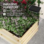 Upphöjd Säng Växtlåda Natur av Trä för Trädgård och Balkong med Spaljé Örtbädd och Blomlåda 80 x 38 x 145 cm