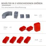 Verktygshållare Perforerad Vägg Organisationssystem för Garageverkstad Röd Grå 63,5 X 22,5 X 95,5 Cm