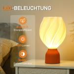 Bordslampa Sänglampa med 3D-Utskrift Vit av Plast för Vardagsrum och Lekrum LED Lampa med Blomliknande Skärm