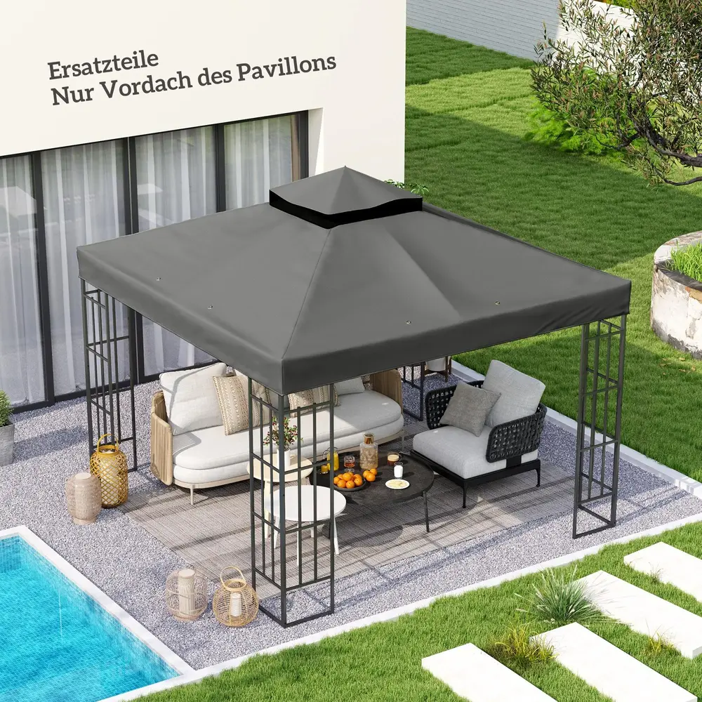 3 x 3m Gazebo Ersättningstak Gazebo Ersättningspresenning