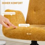 Fåtölj Snurrbar Modern Gul Tyg för Läshörna och Sovrum Bekväm Design med Armstöd Ergonomisk Sits 120 kg