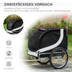 Hundvagn Cykelvagn Vit Svart Oxford Tyg för Hundtransport 2 i 1 med Nätfönster och Dragkrok 130 X 73 X 90 Cm