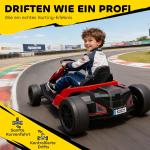 Elbil Gokart 24V Röd Plast och Metall för Barn 6–12 År Elektrisk Bil med Driftläge och Säkerhetsbälte Rolig Körning och Häftig Design