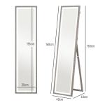 LED Fullängdsspegel med Touch Control, Dimbar, 3 Färglägen, Grå, 40x160 cm