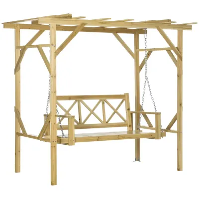 Hammock i Massivt Trä 2-Sits Klassisk 221 x 140 x 196 Cm