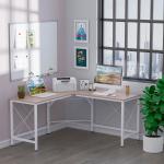 L-Format Hörnskrivbord Modern Design Rymligt Vinkelskrivbord MDF för Hemmakontor Naturlig Träfinish Natur 150 X 150 X 76 Cm