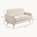 2-sits Soffa, Bekväm, Beige, 134 x 71 x 82 cm