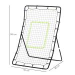 Kickback Rebounder Goal 75 X 126 Cm Rebound-Vägg Stål och PE Träningshjälp för Fotboll Svart