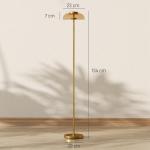 Golvlampa LED Mässing Metall för Vardagsrum och Sovrum Modern Design med Varmt Ljus och Fotströmbrytare Elegant Inredning 134 cm