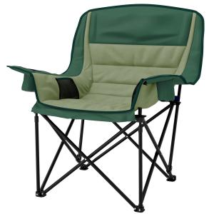 Campingstol Fällstol med Sidoficka Grön av Oxford ve Metall för Pool ve Strand Hopfällbar Trädgårdsstol med Bärväska