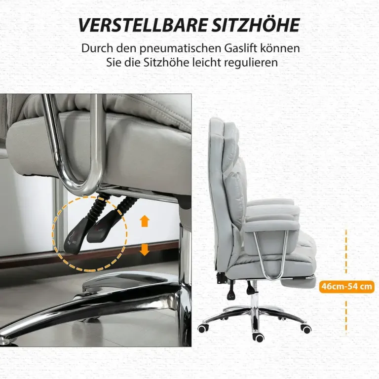 Kontorsstol Ergonomisk Snurrstol med Fotstöd