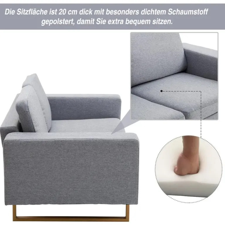 Hörnsoffa i Tyg Soffa med Träben Loungesoffa 2-Sits