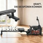 Roddmaskin Vattenmotstånd Svart Stål för Hemmagym Träningsmaskin med LCD-skärm och Mobilhållare Robust Konstruktion 135 kg