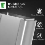 Papperskorg med 3 x 20 L Fack, Deodorantlock, Fingeravtryckssäker, Mjukstängd, Silver
