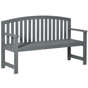 Trädgårdsbänk för 2 Personer med Ryggstöd och Väderbeständig Yta för Altan Hållbar och Stabil Grå Trä 143 x 51 x 85 cm