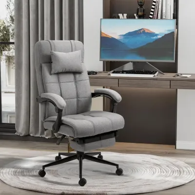 Ergonomisk Kontorsstol med Fotstöd 66 x 70 x 116-124 cm