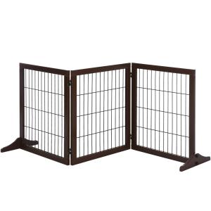 Hundgrindspärr Furu Fristående Brun 185 X 36 X 71 Cm