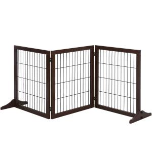 Hundgrindspärr Furu Fristående Brun 185 X 36 X 71 Cm