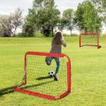 Fotbollsmål 2-Pack Hopfällbara Minimål Stål Q195 och Tetrolon för Trädgård och Lekplats Röd 90 X 36 X 60 Cm