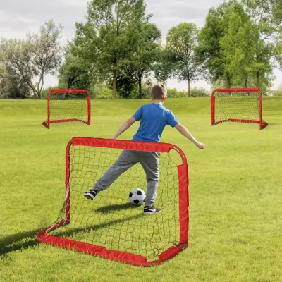 Fotbollsmål 2-Pack Hopfällbara Minimål Stål 90 x 36 x 60 cm