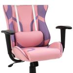 Gaming Chair Ergonomisk Kontorsstol Snurrstol Justerbar Massage Svankkudde Höjdjusterbar Rosa och Lila 69 X 56 X 125,5 Cm