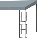Pergola med Justerbart Tak, Modern Trädgårdspaviljong i Metall, Skapar Skugga och Rumskänsla på Uteplatsen, Grå, 4 x 3 m