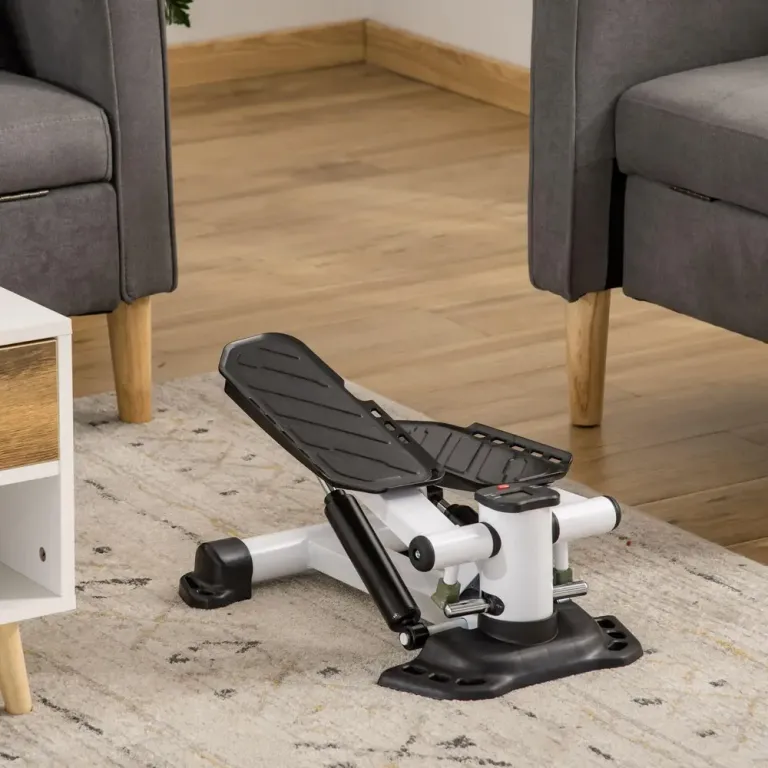 Mini-Stepper med LCD-Display och Halkfria Pedaler, Svart
