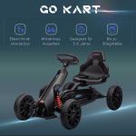 Gokart Trampbil med Handbroms Svart av Metall och Plast för Barn 3-8 År Justerbart Säte och Växel Framåt Bakåt Kettcar