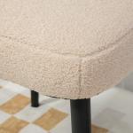 Fotpall Fyrkantig Pall Beige av Tyg med Kashmirlook och Stål för Vardagsrum och Sovrum Dressing Pall med Stålben 42 x 42 x 47 cm