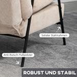 Stoppad Fåtölj med Fotpall och Liggfunktion, TV-stol med Kudde, Beige, 68 x 91,5 x 88 cm
