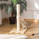 Klöspelare i Sisal med Lekboll, Stabilt Klösträd med Spånskiva, Rolig Aktivitet för Katter, Beige/Ek, 60 cm