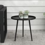 Trädgårdsbord Runt för Terrass och Balkong Hållbar och Stabil Modern Design Svart Stål 40 x 50 cm