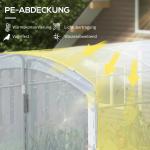 Tunnelväxthus med Transparent Folie och Galvaniserad Stålram för Odling Hållbar och Stabil Krämfärgad Plast 3 x 2 x 2 m